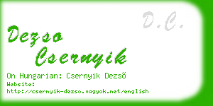 dezso csernyik business card